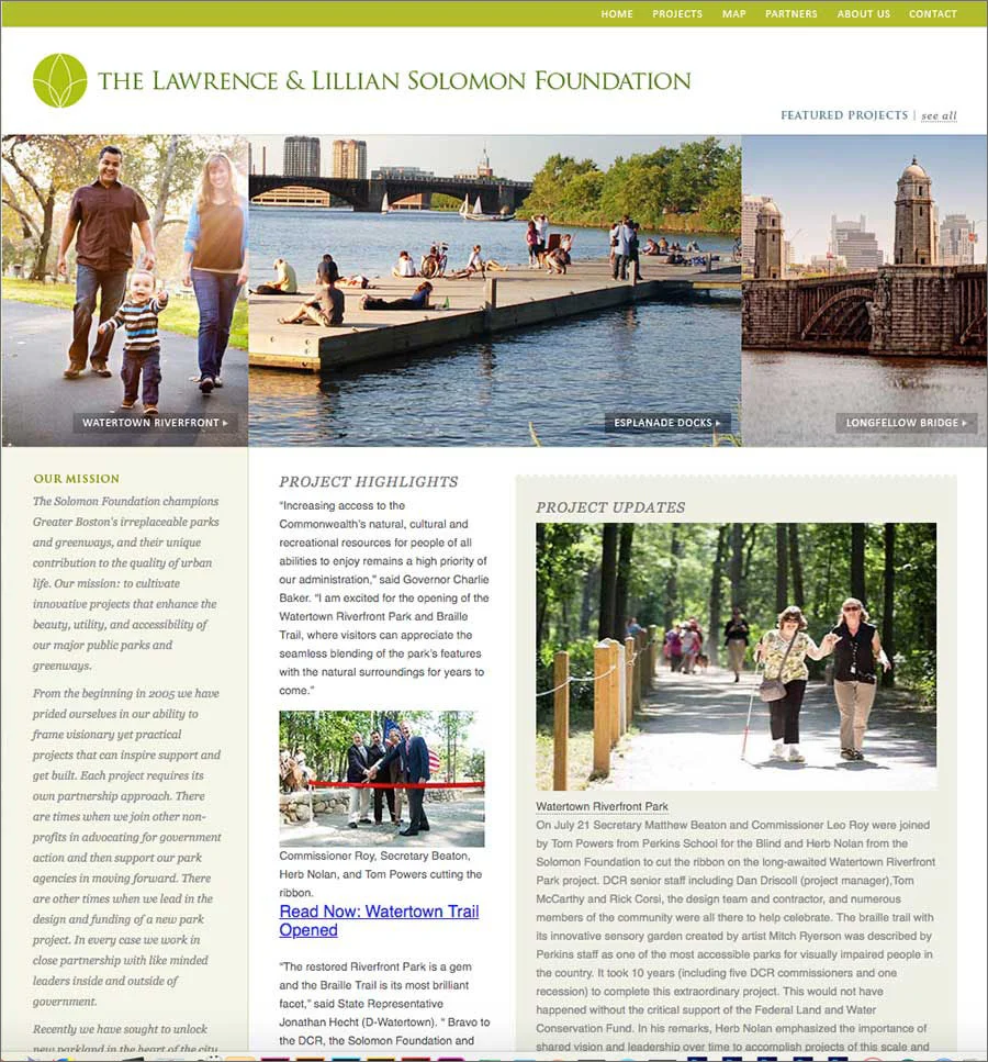 The old Solomon Foundation website was overly text-heavy, non-responsive, and hadn’t been updated in years because it was hard coded and the client didn’t have the ability to edit it themselves.