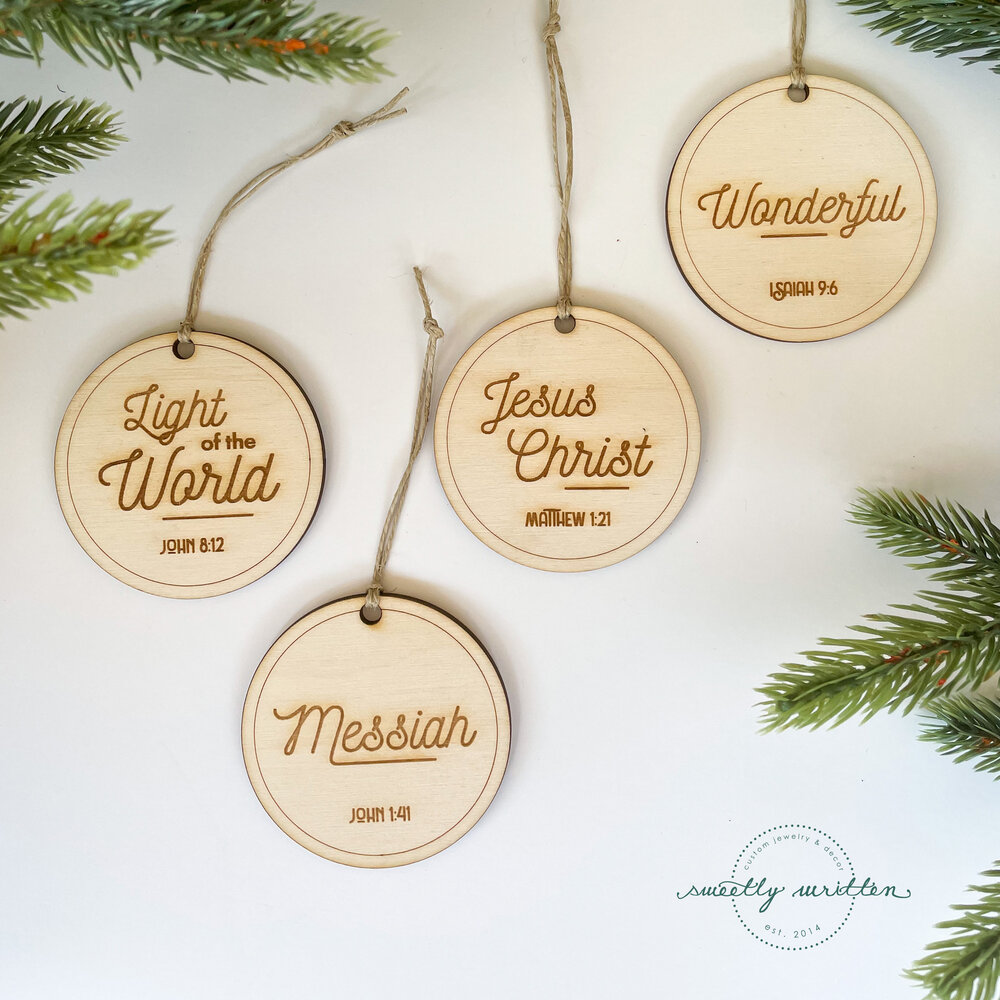 Names of Jesus Christmas Ornament Set - Christ Christmas Christian ...