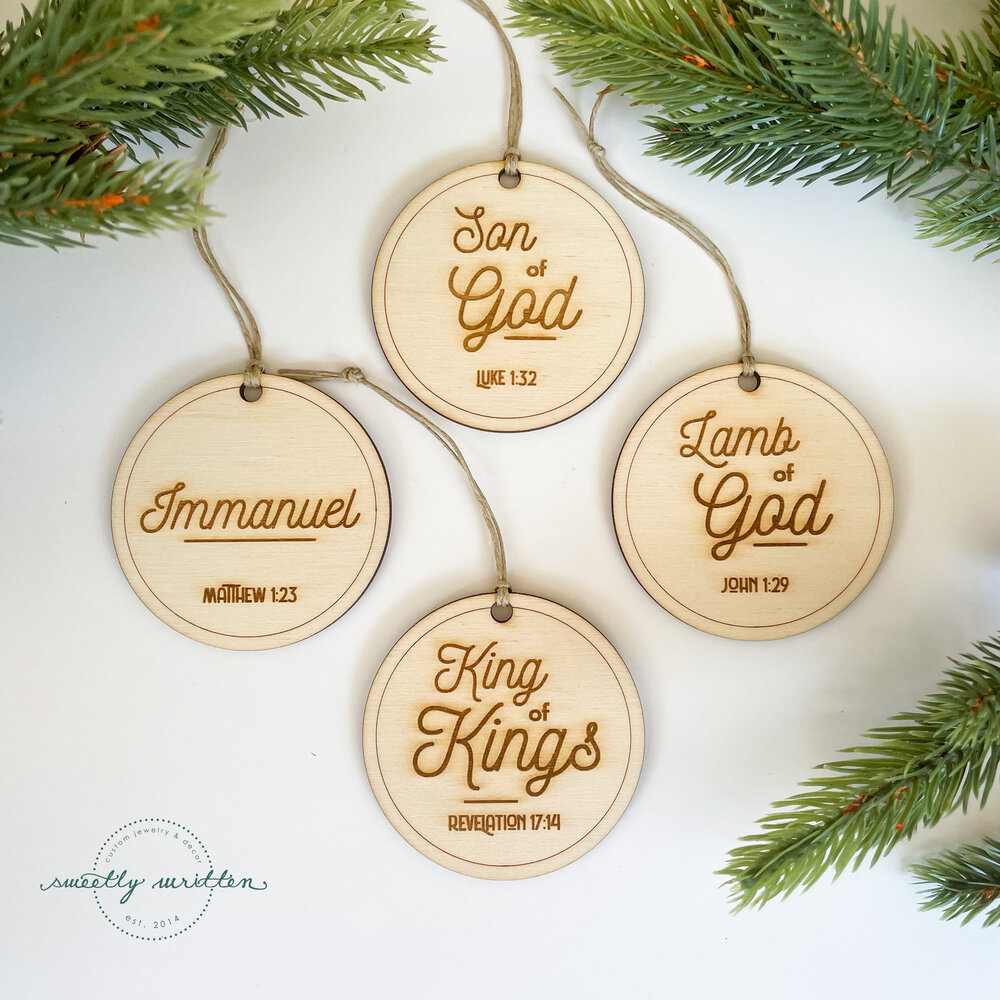 Names of Jesus Christmas Ornament Set - Christ Christmas Christian ...