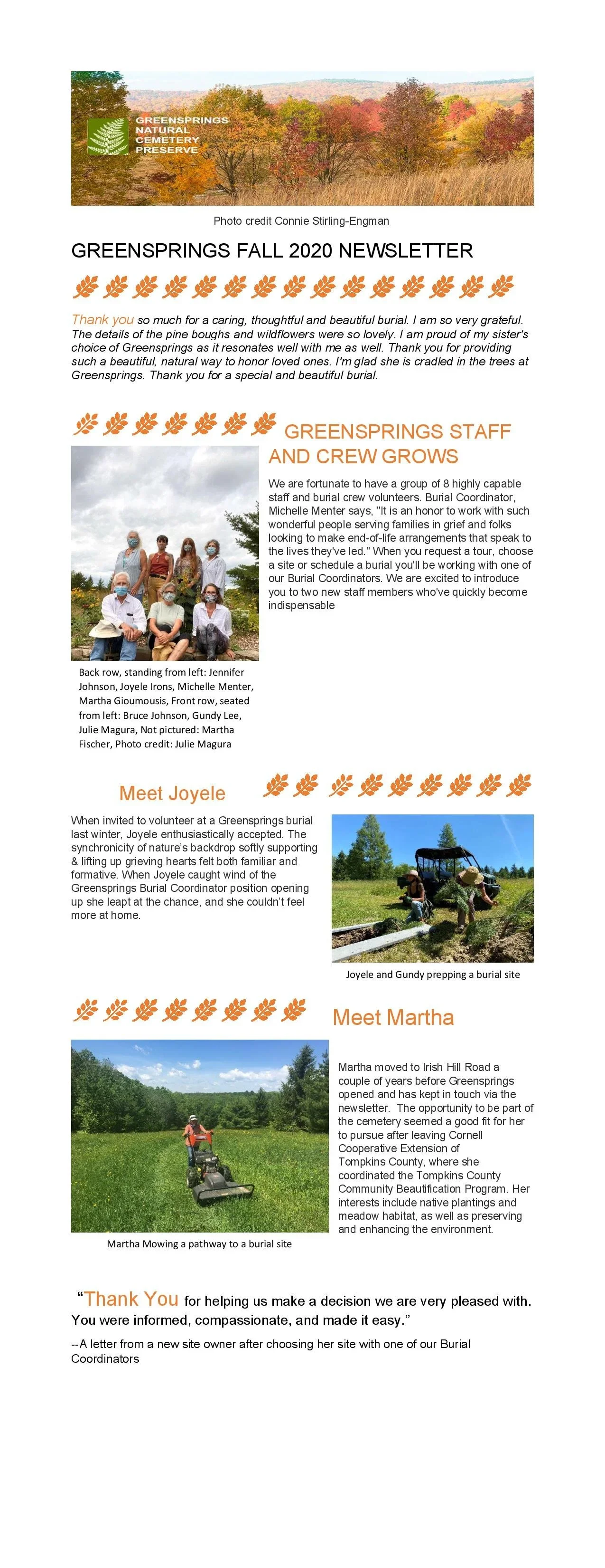 Fall Newsletter (2020)