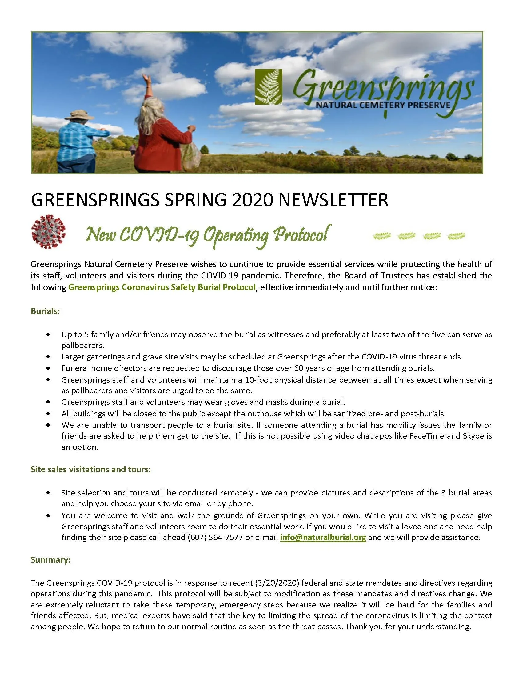 Spring Newsletter (2020)