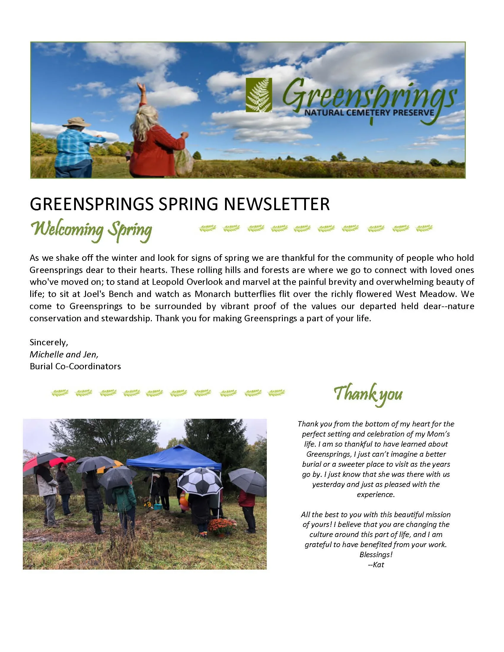 Spring Newsletter (2019)
