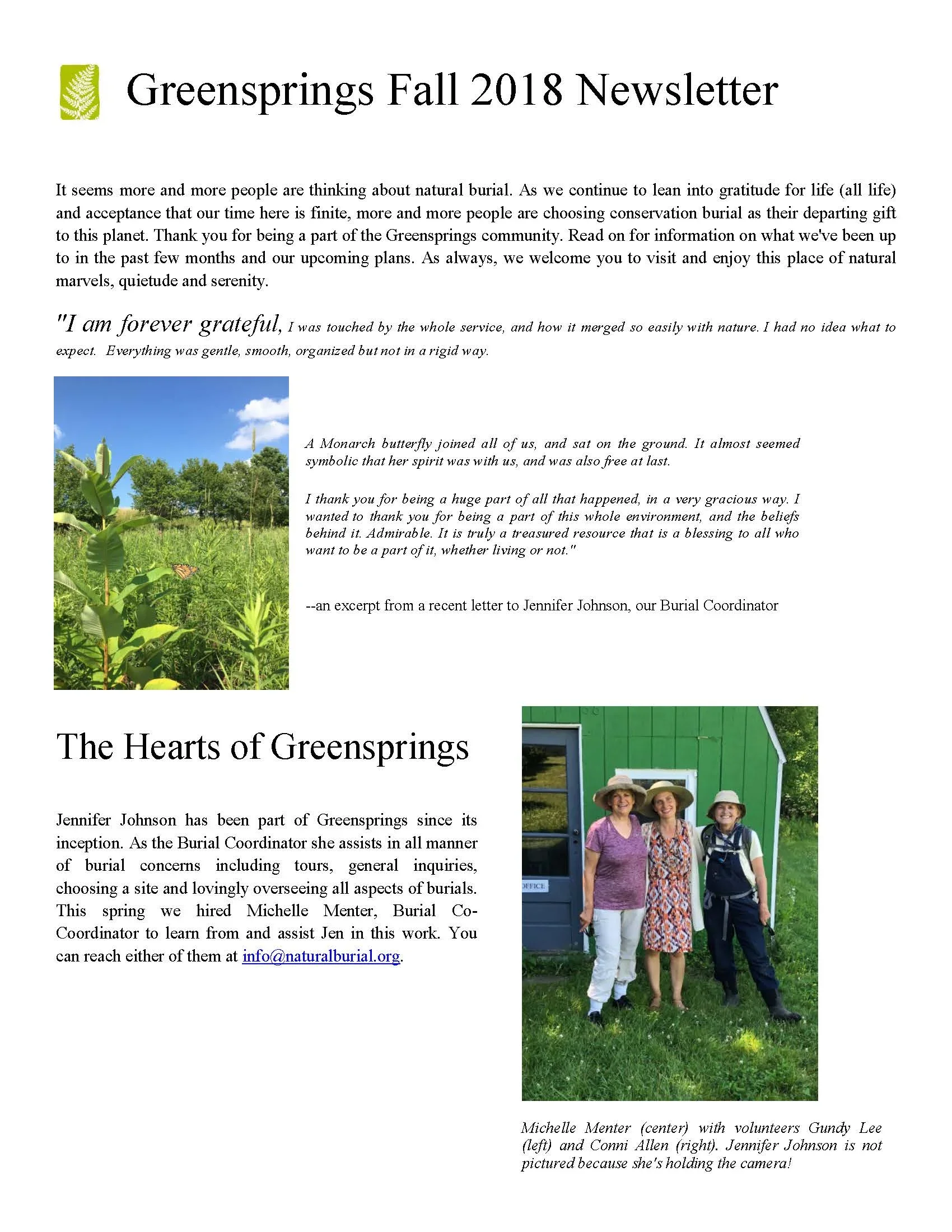 Fall Newsletter (2018)