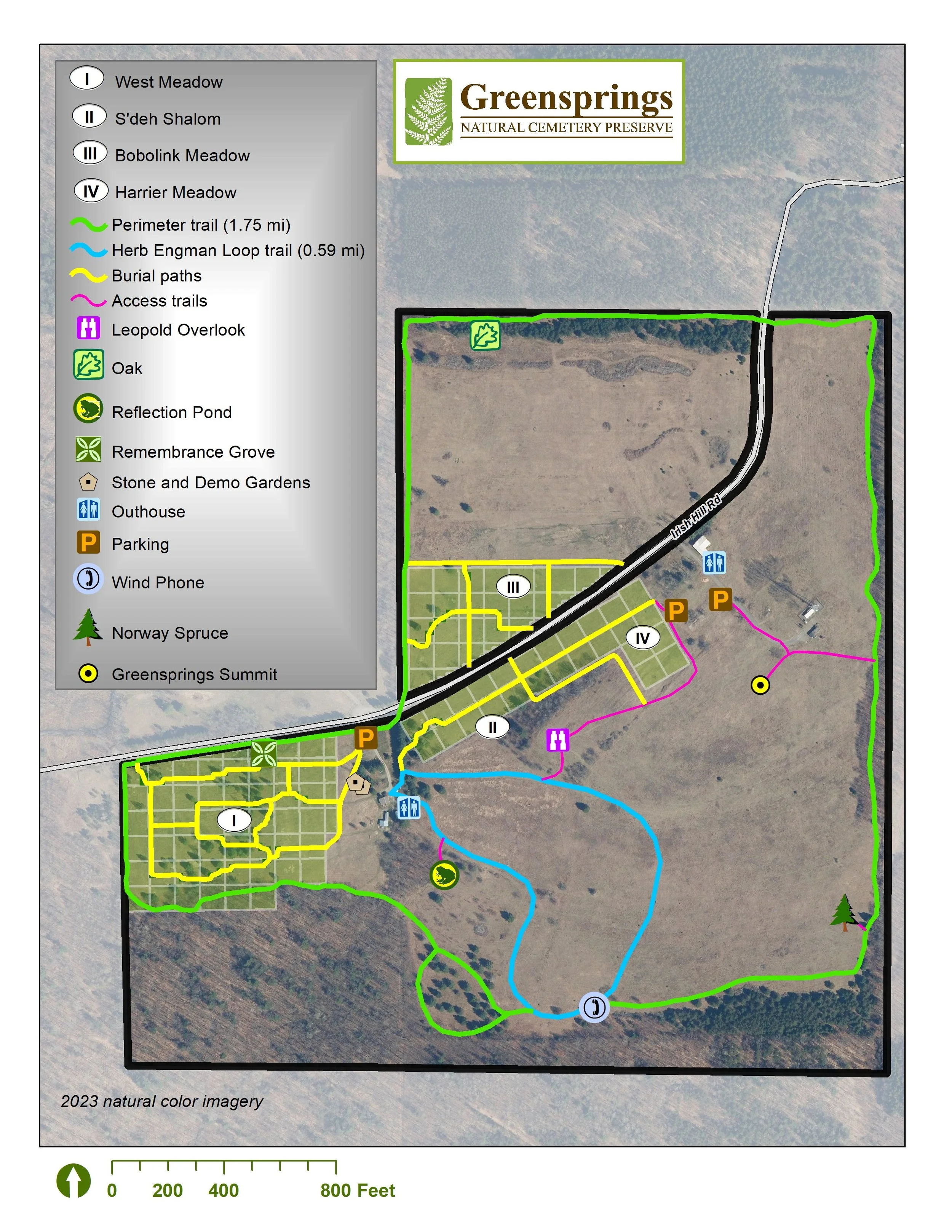 Map of Greensprings — Greensprings Natural Cemetery Preserve