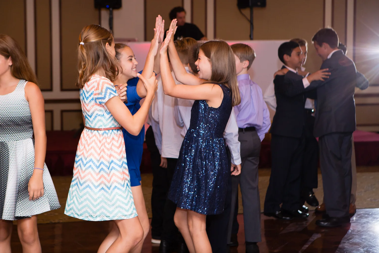 Photo of girls dancing at Bat Mitzvah