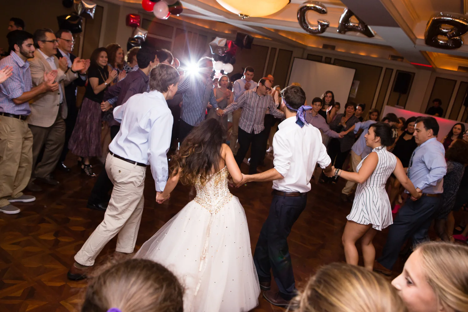 Photo of hora dancing at Bat Mitzvah