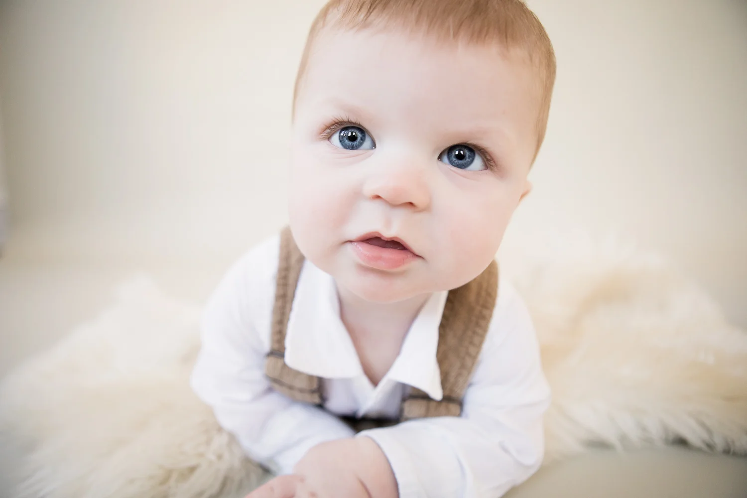 Tummy time closeup photo