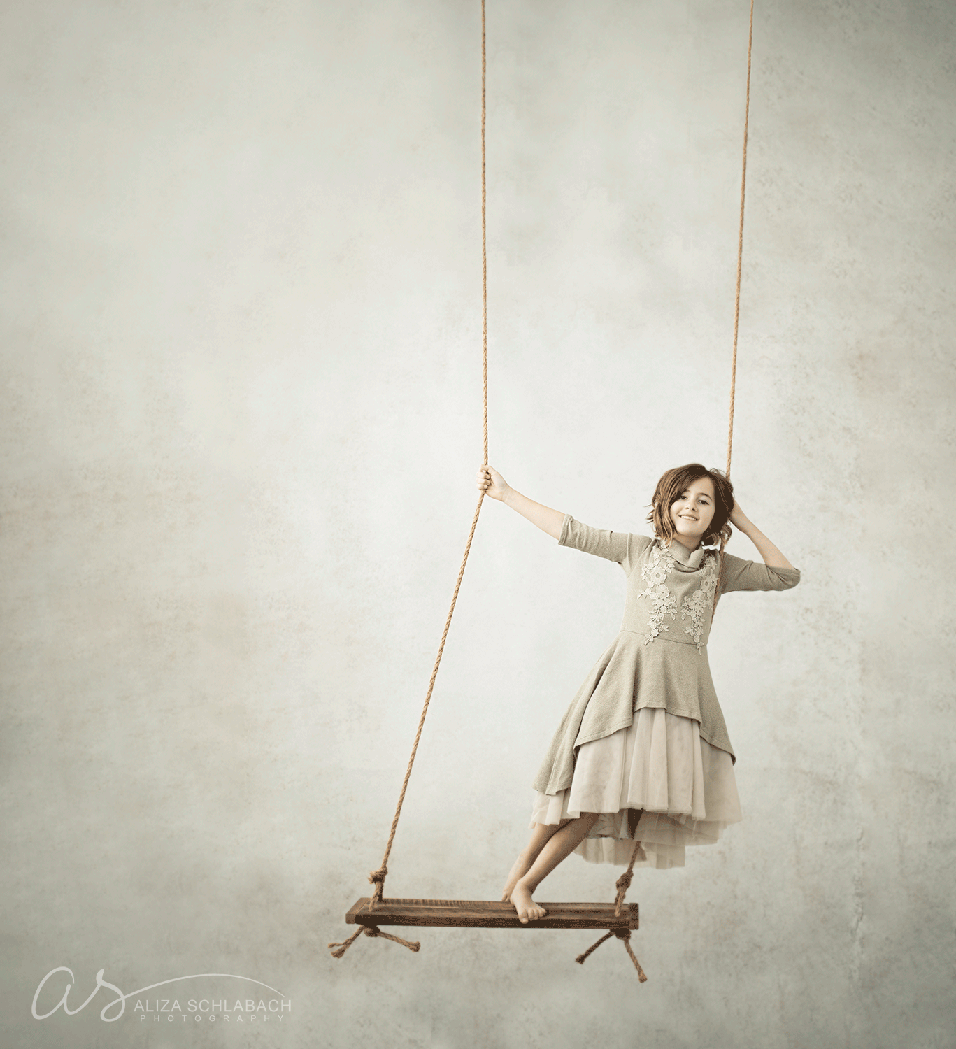 Girl on a swing, dress by Joyfolie