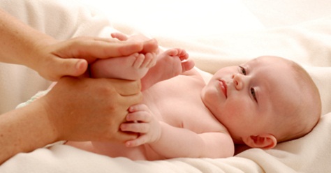 Even babies love a full body massage.