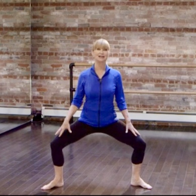 Miranda showing correct alignment for "tai chi plie."