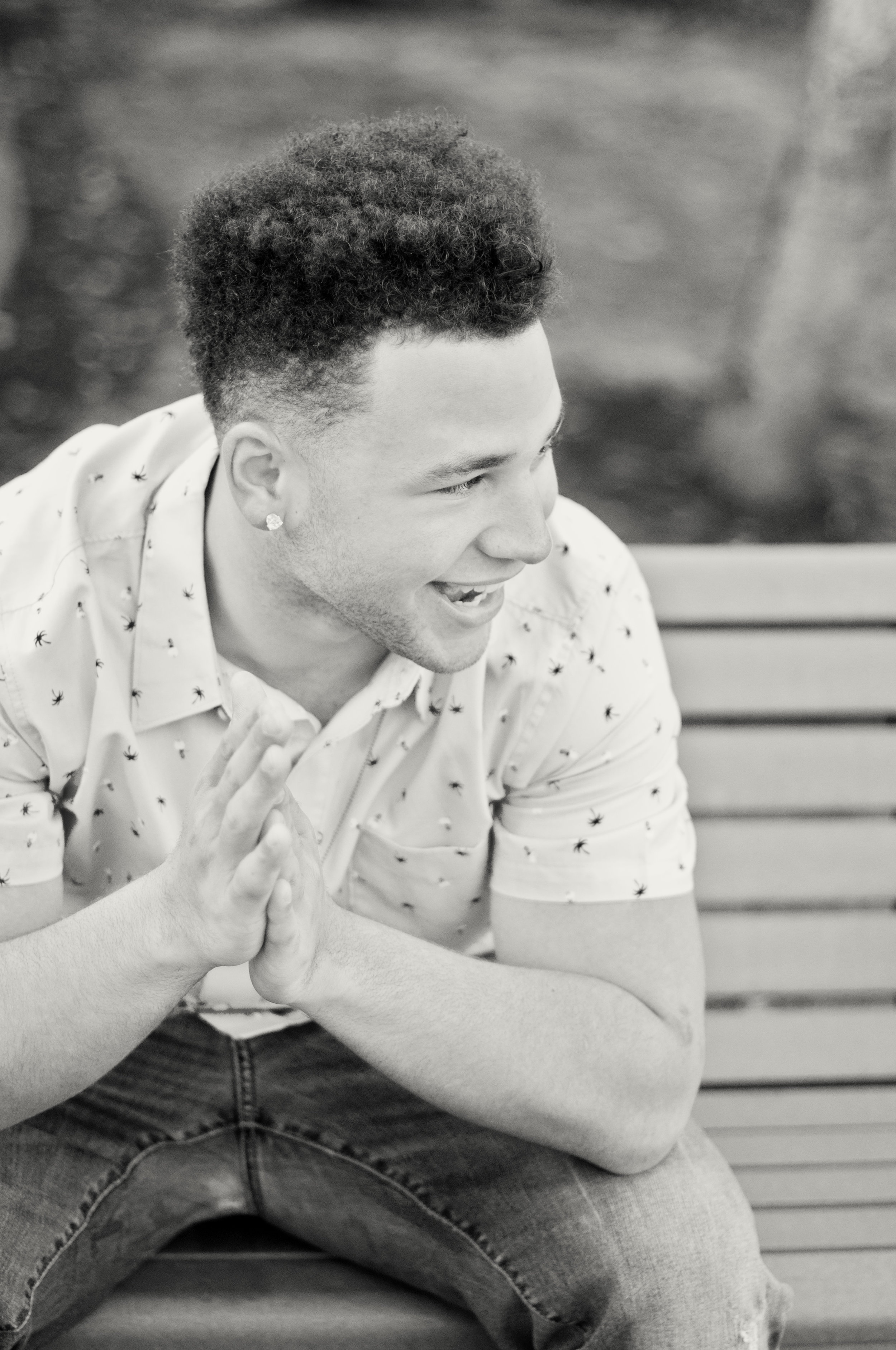 Bench look away laugh platinum.jpg