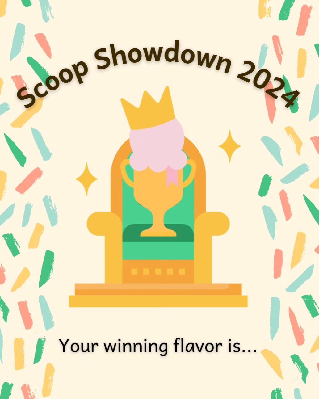 Your Scoop Showdown winner is here!🏆🏅

HOJICHA &amp; MAPLE TAFFY is a roasted green tea ice cream swirled with ribbons of homemade maple butterscotch! Roasty, nutty, with an underlying warm sweetness from the maple butterscotch, this is a rich and 
