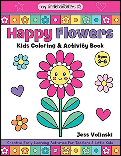 Happy Flowers Kids Coloring Book