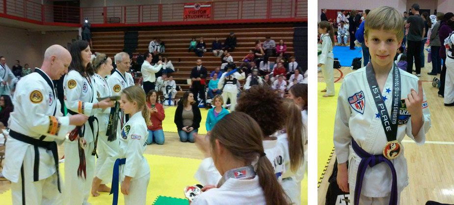 Nora and Alex brought home hardware competing at their first martial arts tournament recently.
