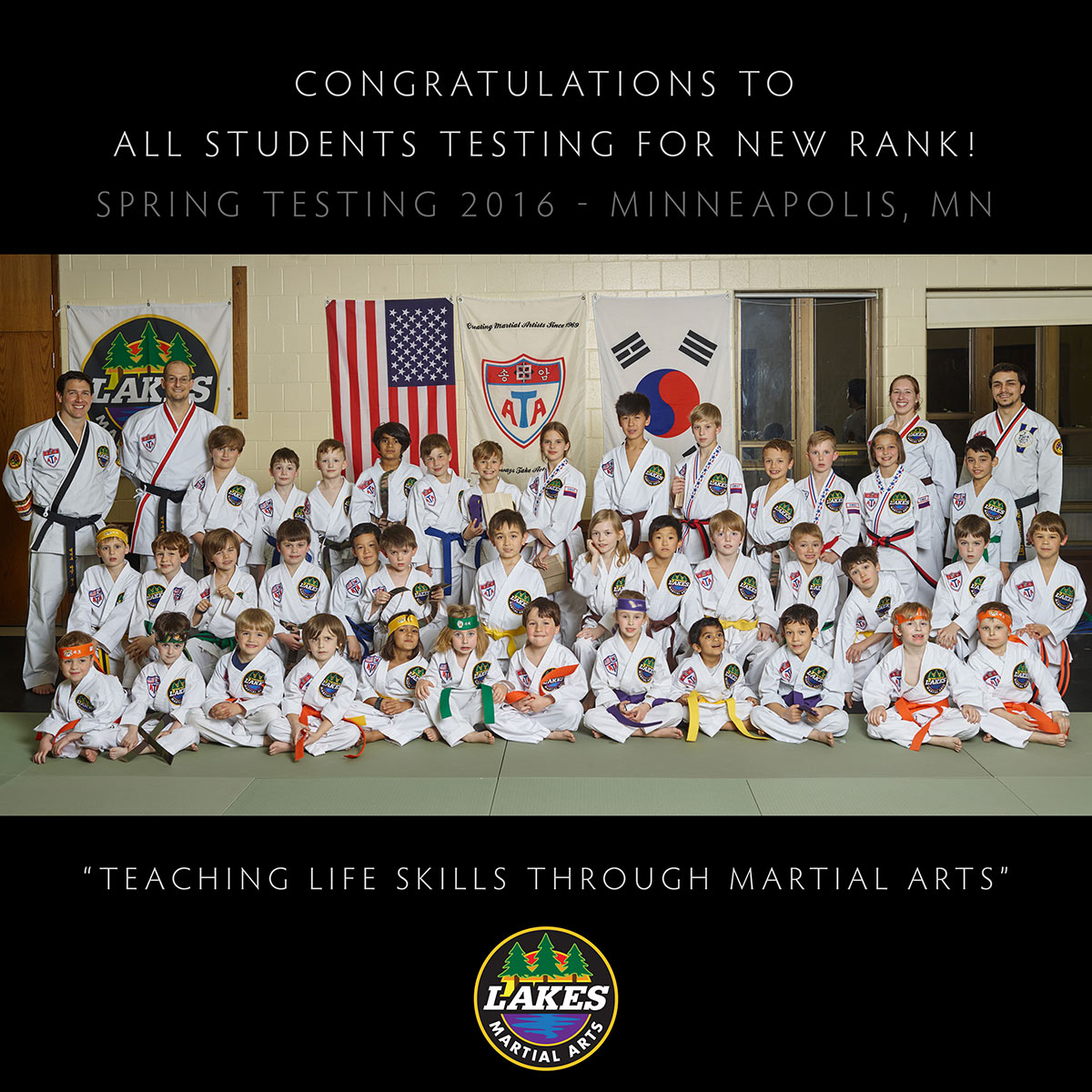 Congrats to the new students testing for rank at our Spring Testing 2016 at Pershing!