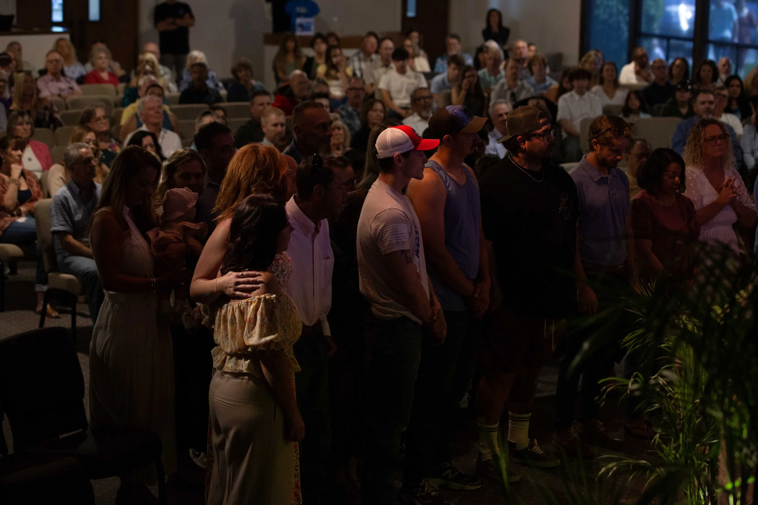 People gathering for Sunday worship at Somis Church in Somis, California