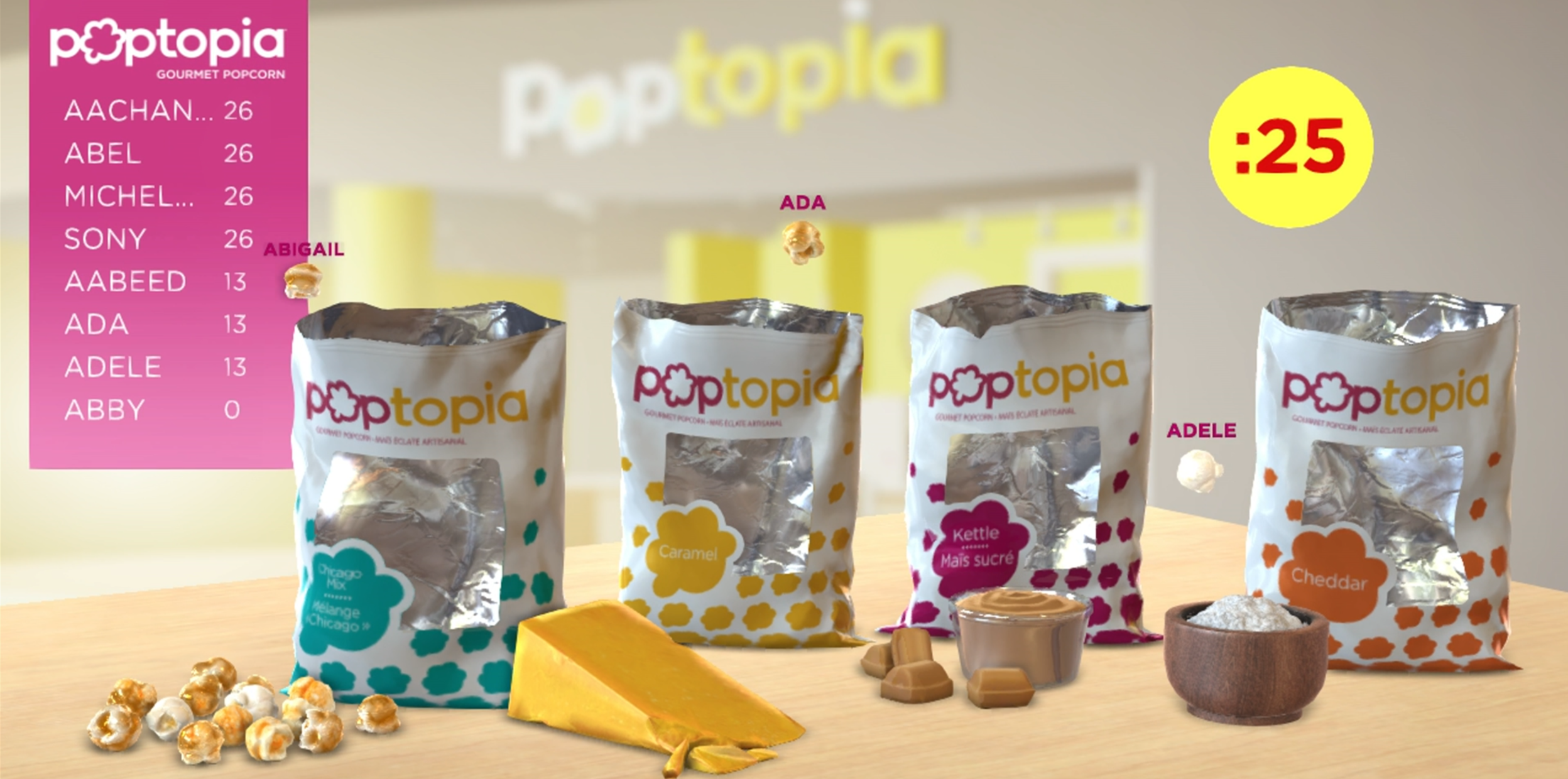Poptopia: sorting game. Realtime graphics rendered in Unity game engine.