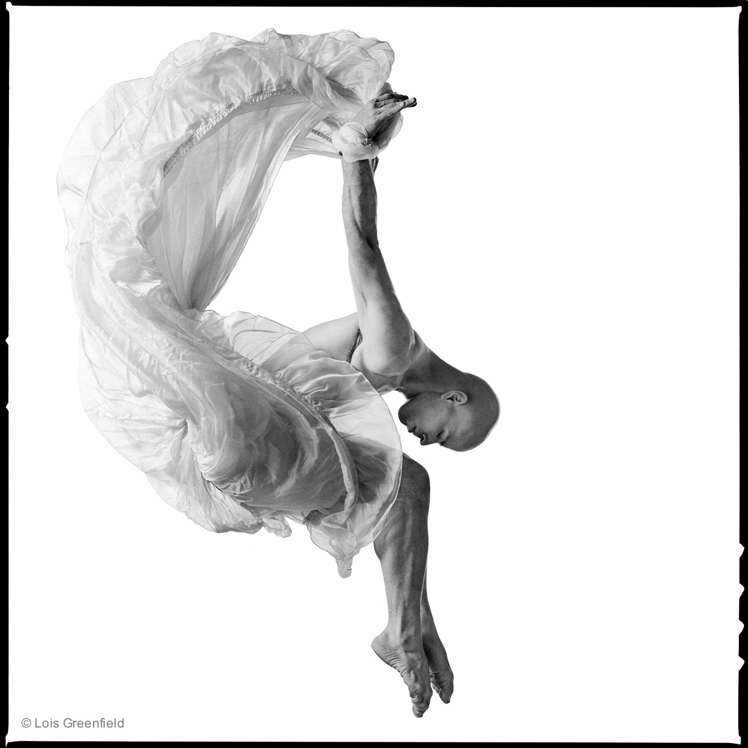 ARTHUR AVILES Tying a skirt to his wrists, it ended up looking like a parachute, or angel’s wings, or in this case a crescent moon.