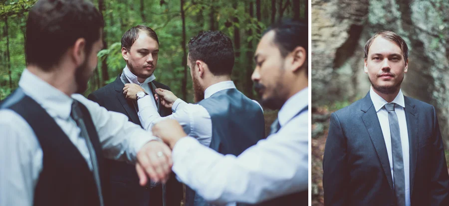 Groom getting ready