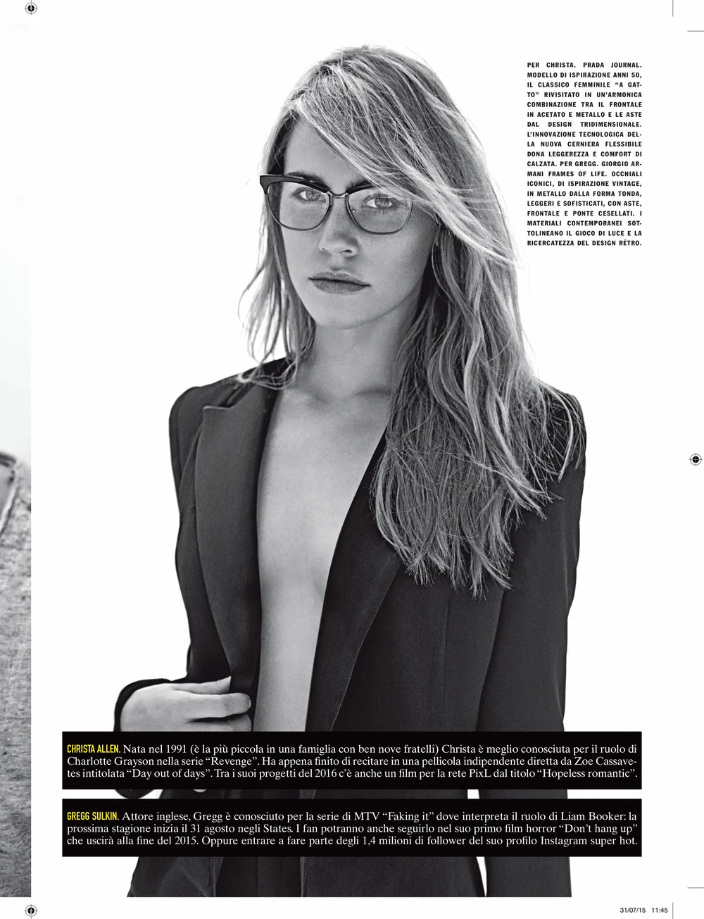 christa allen for l'uomo vogue