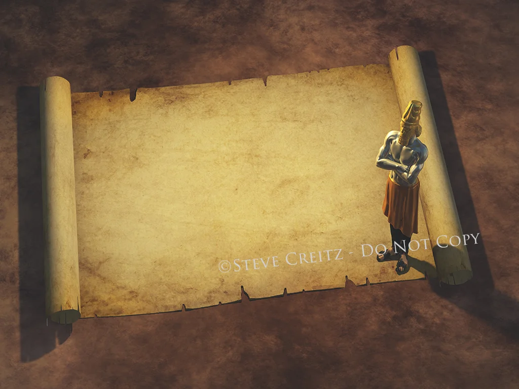 Daniel 2 Statue with Blank Scroll HD