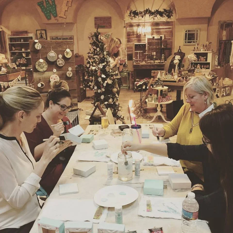 Dec. 2015 DIY Mini Canvases at The Weathered Feather in Riverside 