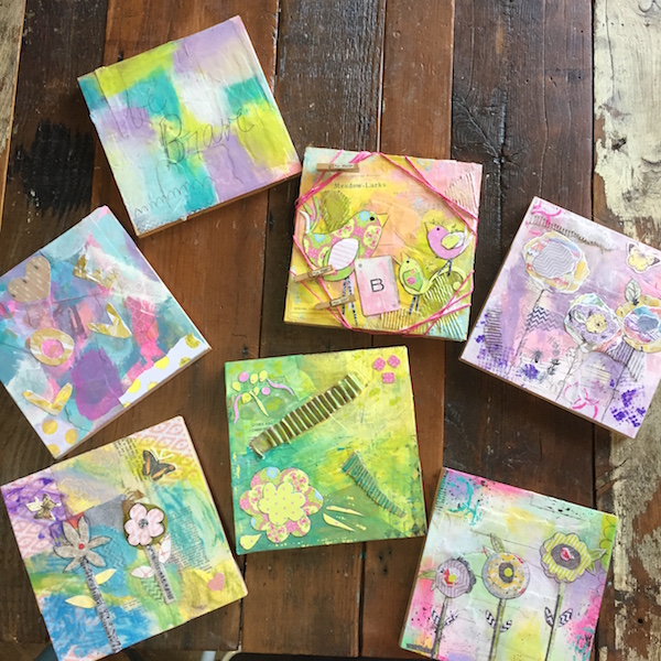Aug. 2016 Paint + Doodle + Collage at The Weathered Feather in Riverside