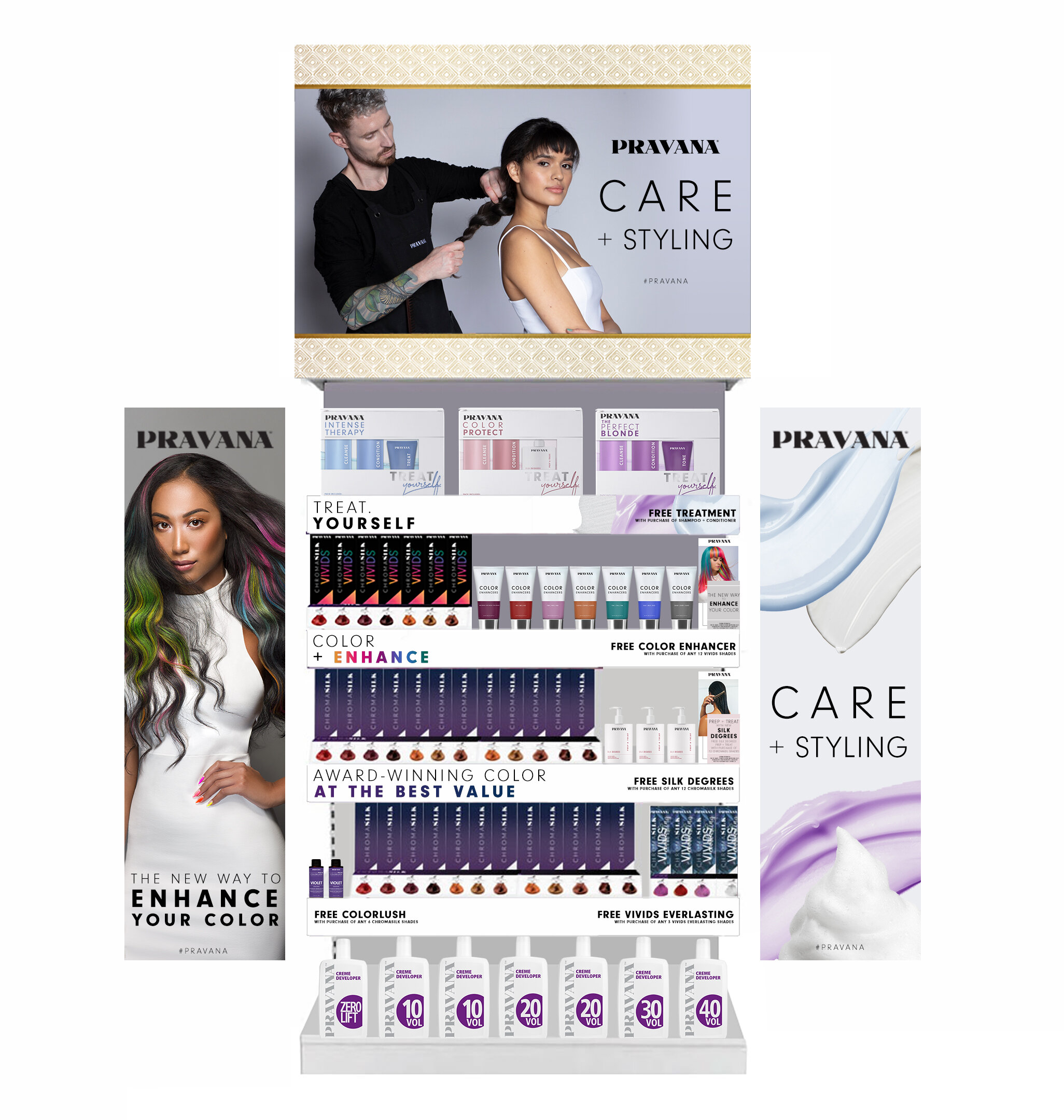 SalonCentric Monthly Endcap Display