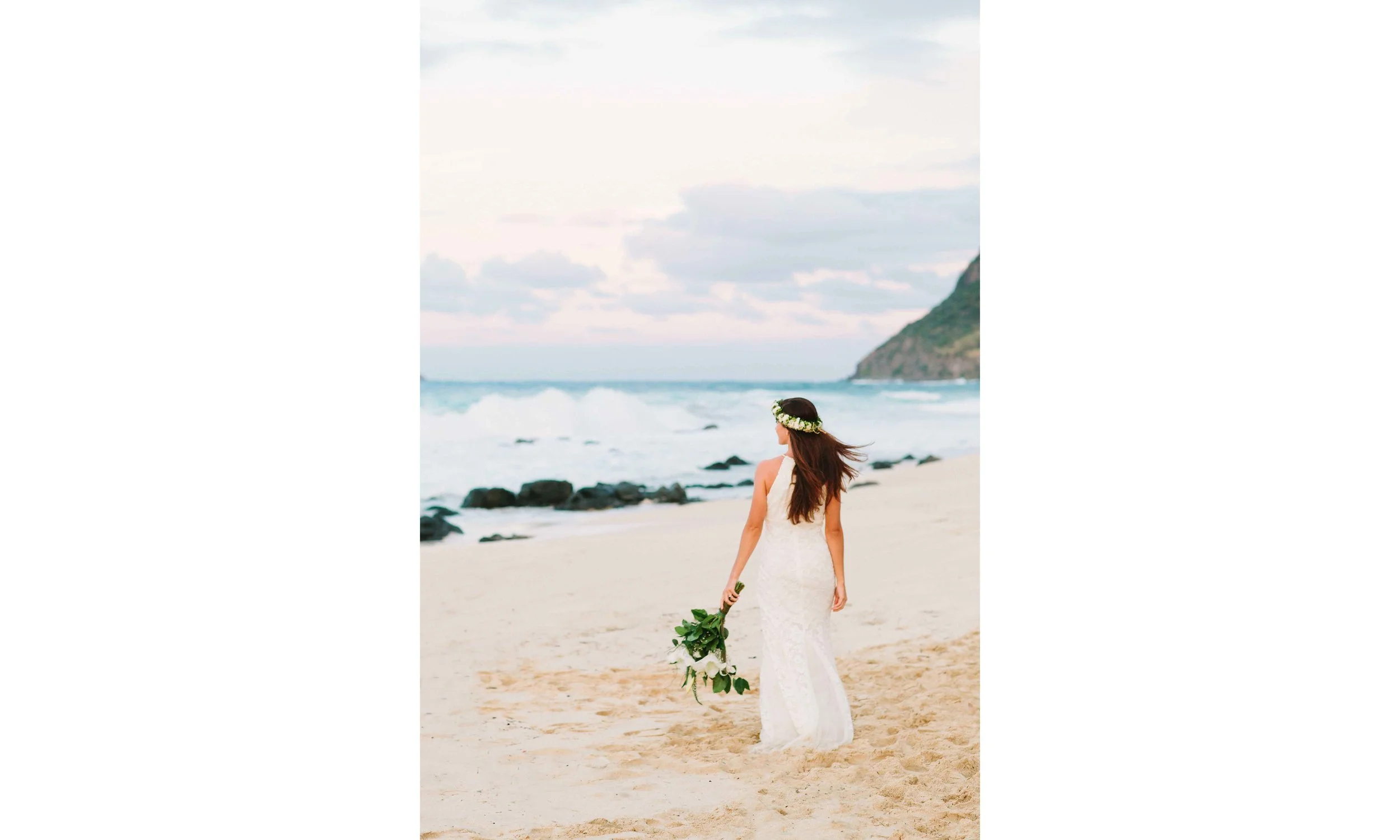 Bride on Hawaii Beach