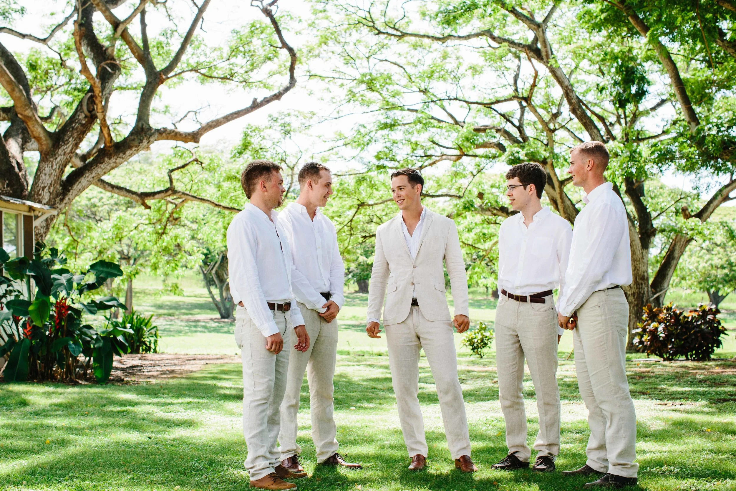 Groomsmen In Hawaii at Dillingham ranch