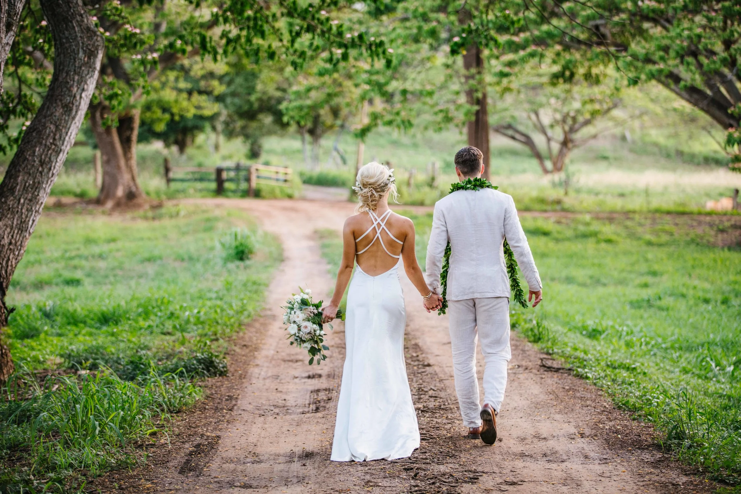 Newly Weds Hand In Hand