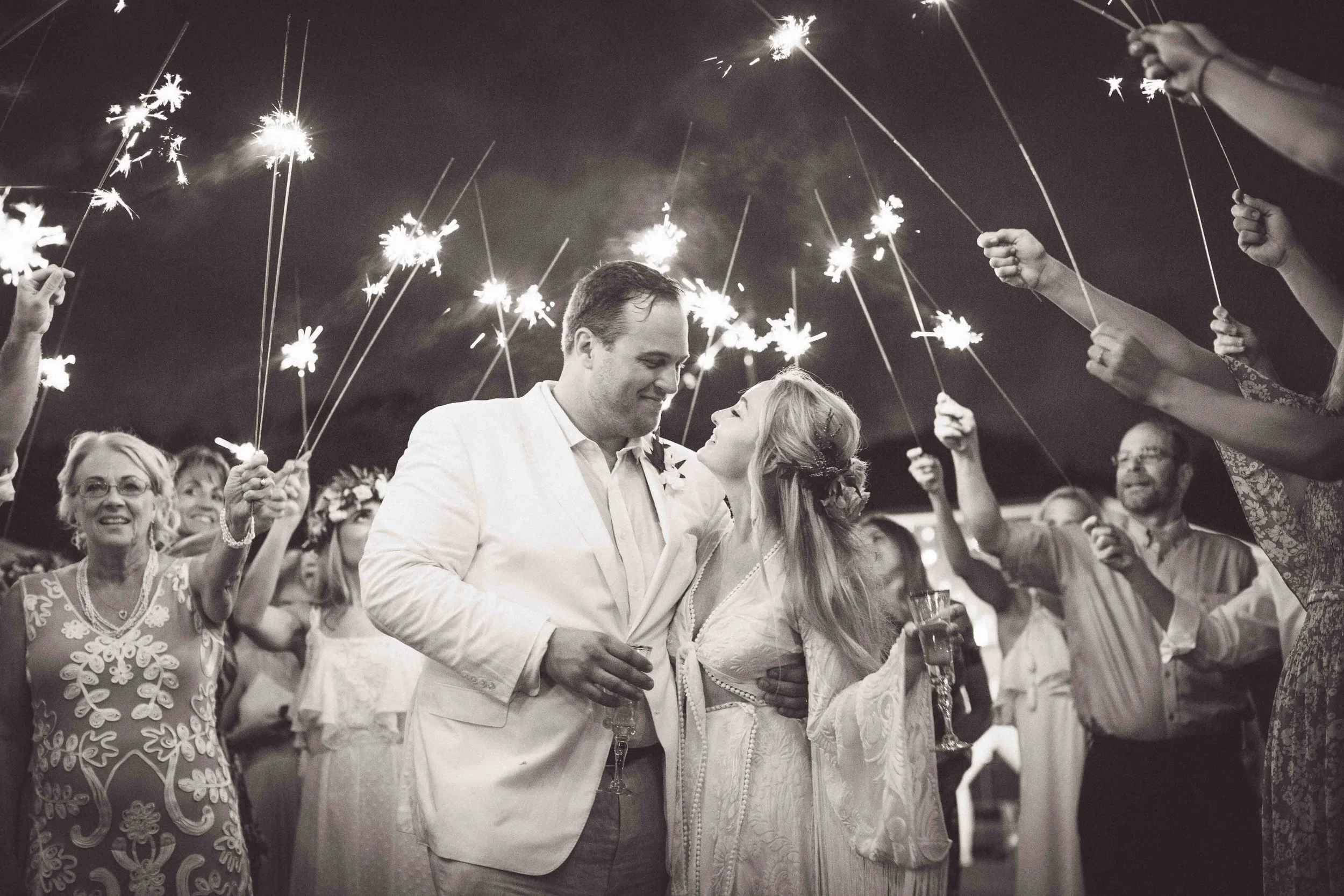 Artistic Sparkler Wedding Photography