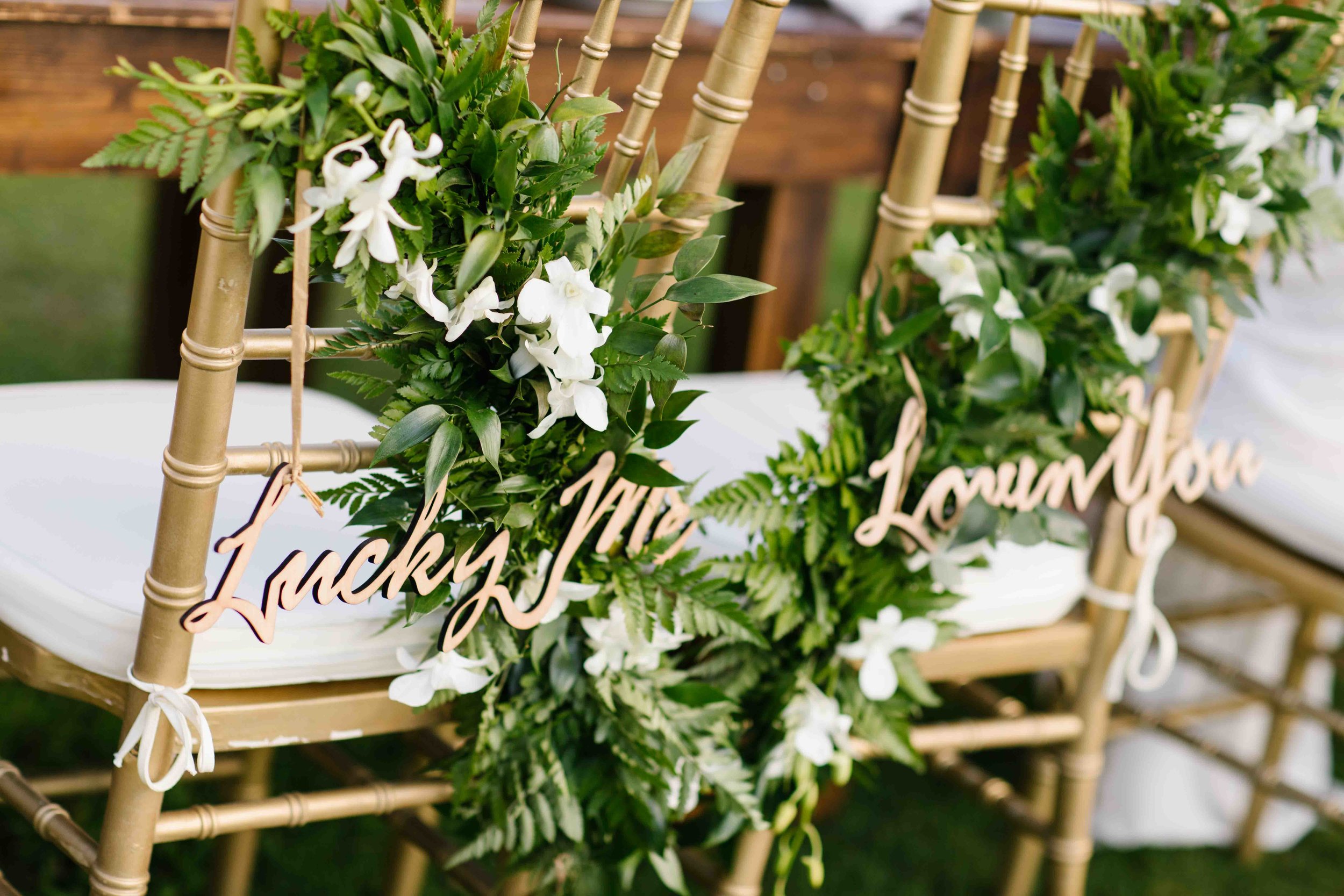 Bride and Groom Chairs at the Wedding Reception