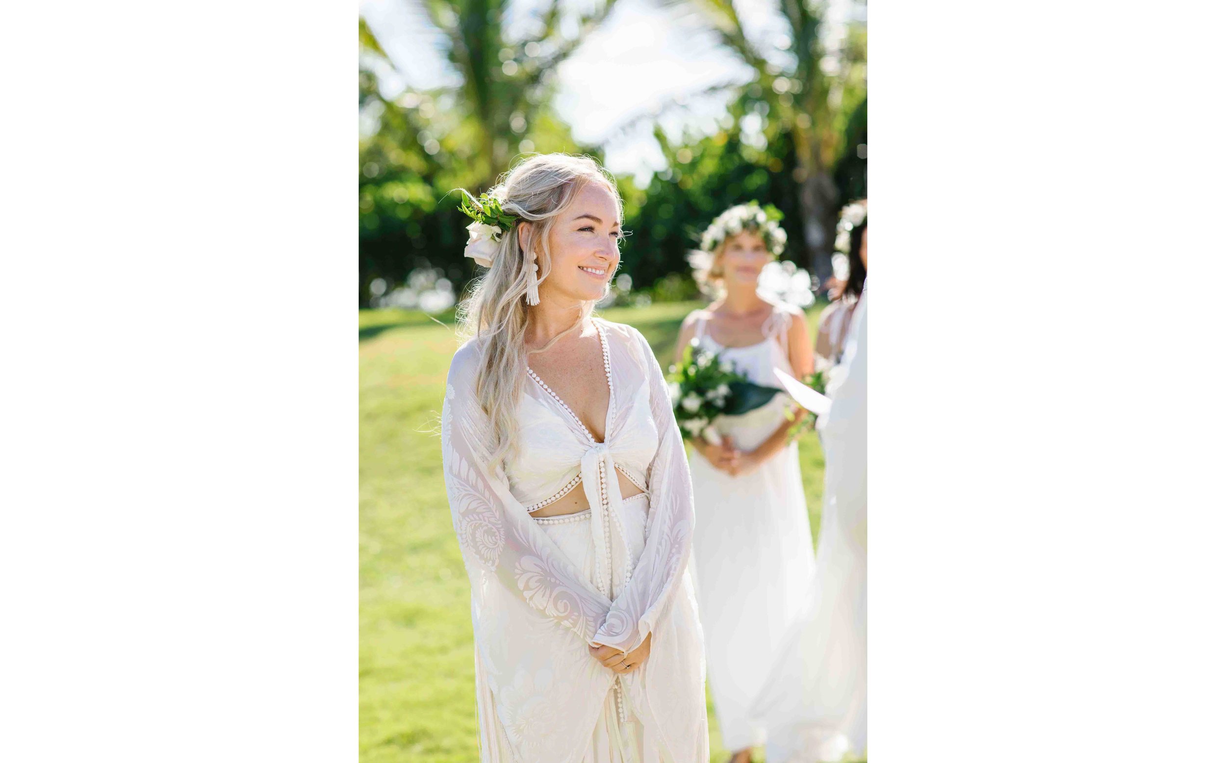Bohemian Bride at her Hawaiian Wedding Ceremony