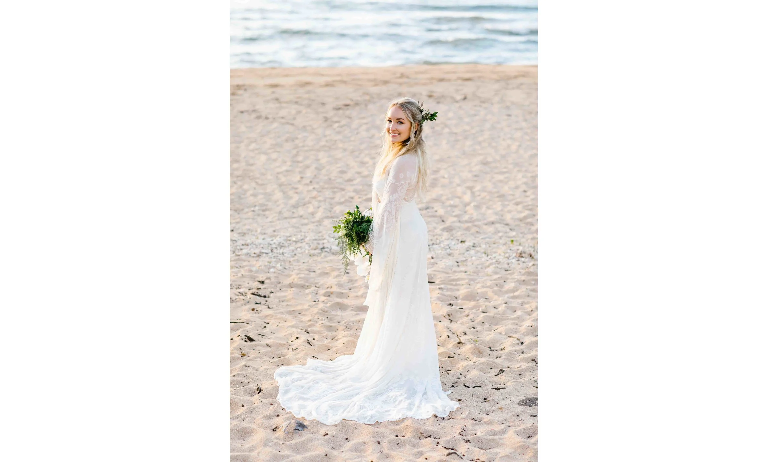 Boho Bride at a Hawaii Beach