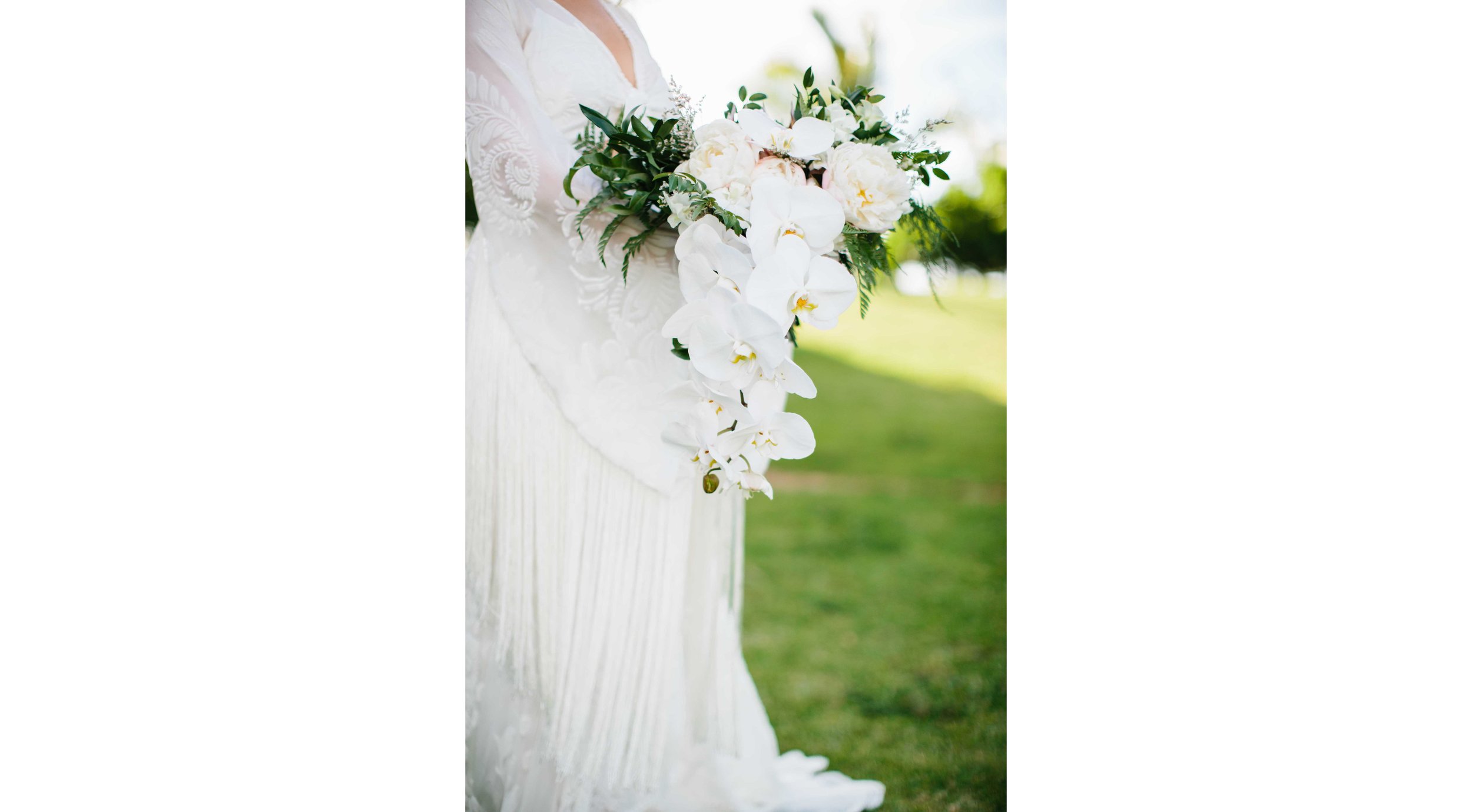 Bridal Bouquet of White Orchids and Greenery