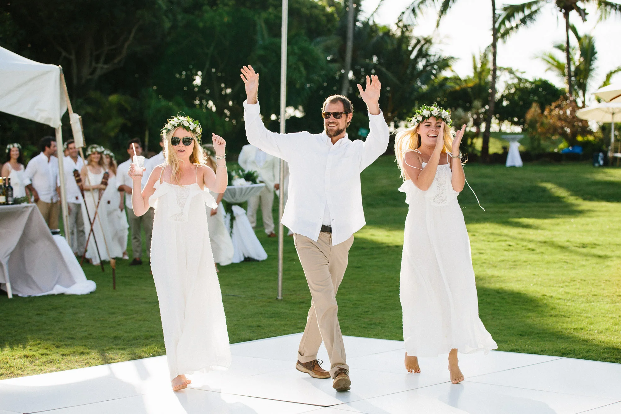 Bridal Party Reception Entrance at Loulu Palm Farm Estate