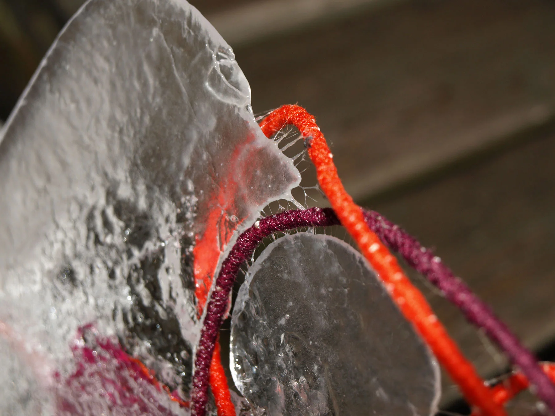Cords, fabric, and ice sculptures 2