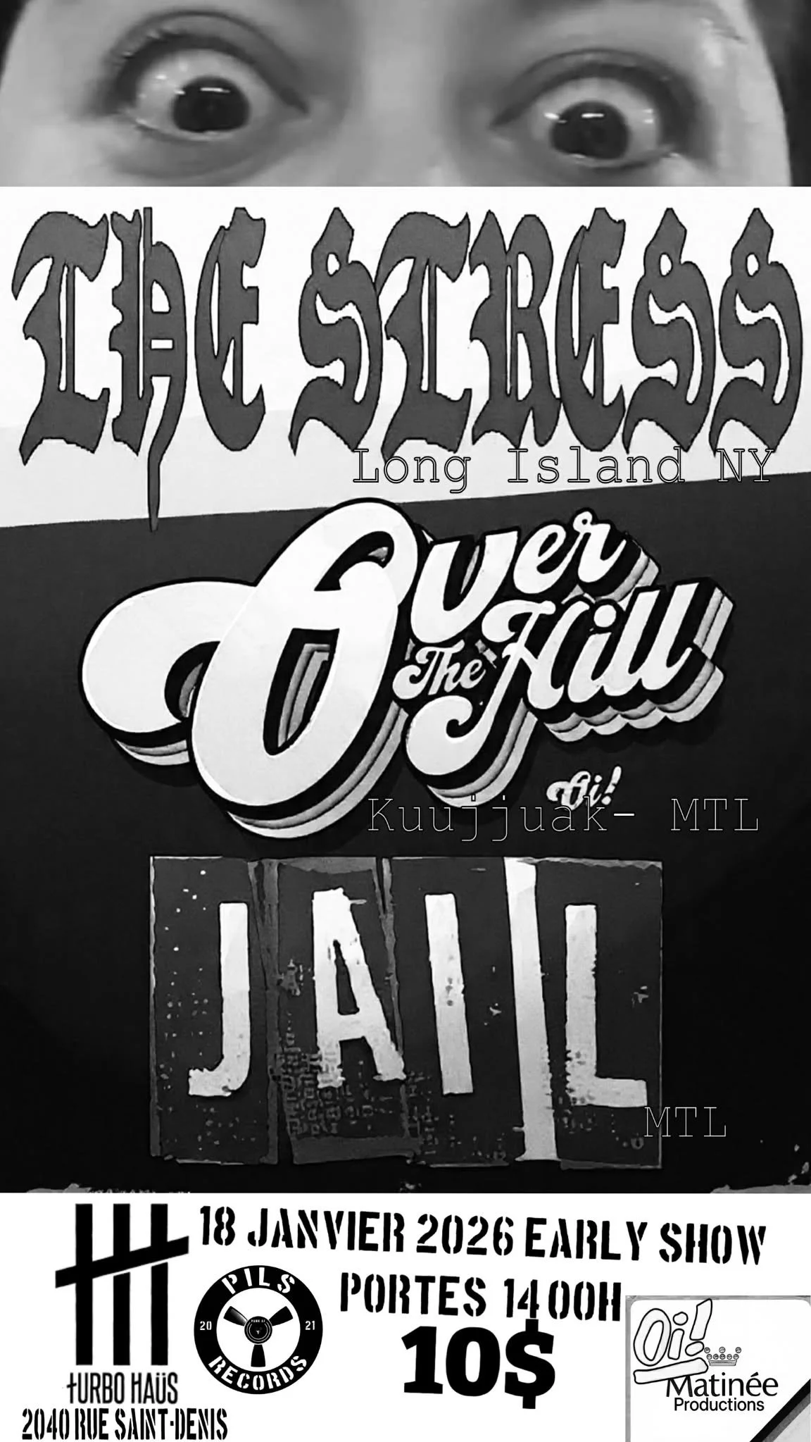 Oi! Matinée : The Stress + Over The Hill + Jail