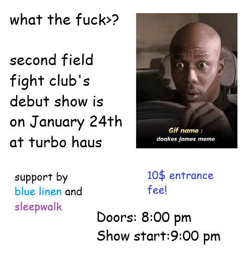 Second Field Fight Club + Blue Linen + Sleepwalk