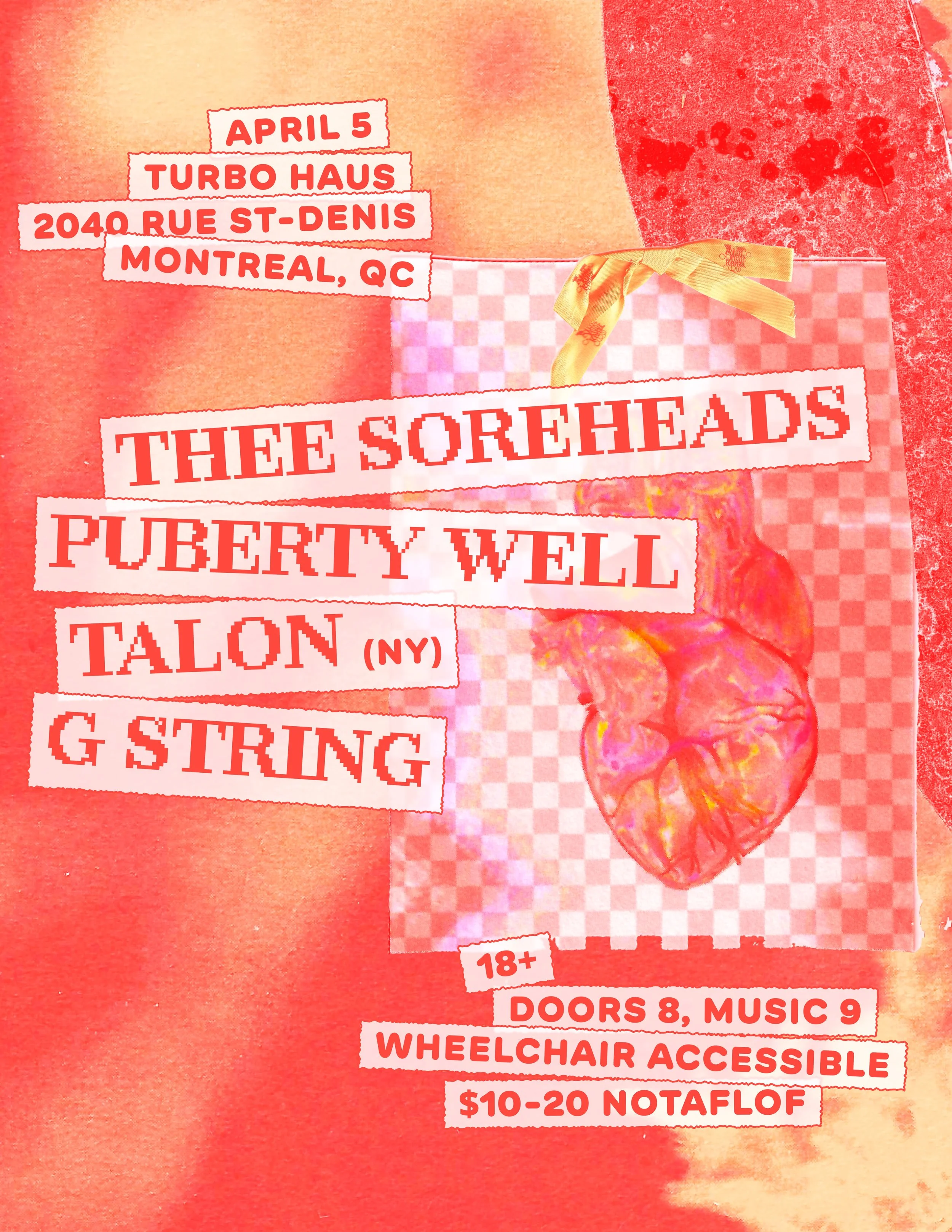 Thee Soreheads + Puberty Well + Talon + G String