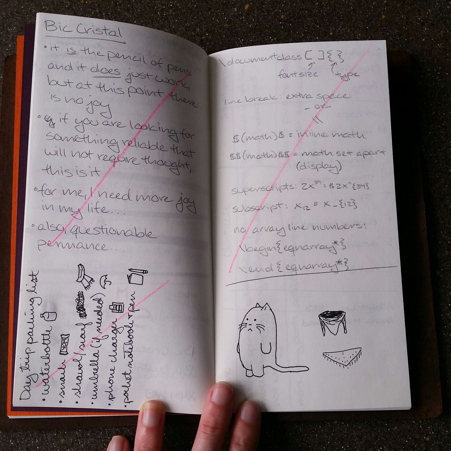 A page in my junk notebook that has no active material