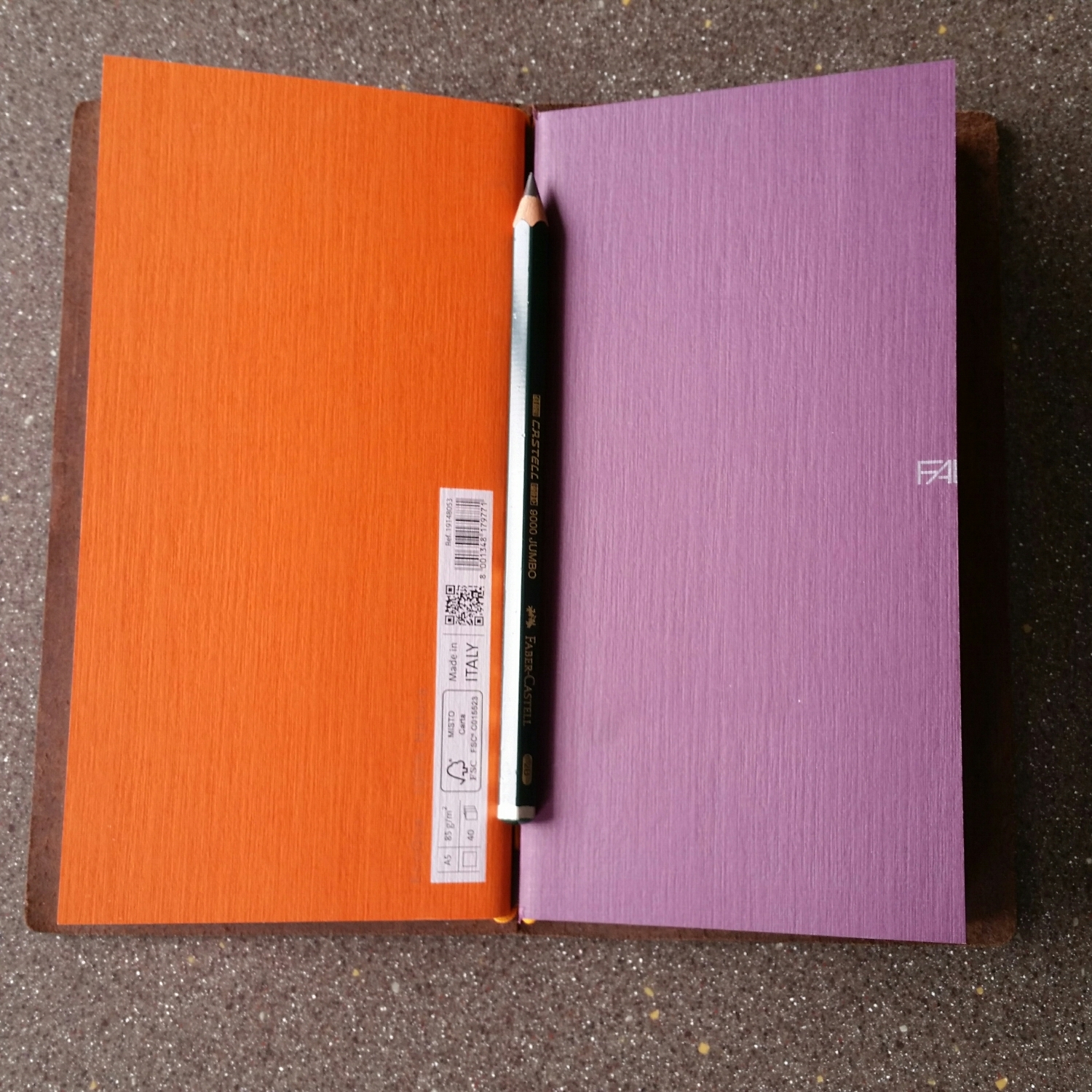 Current notebooks (both Fabriano A5 cut down to 4.25" wide)
