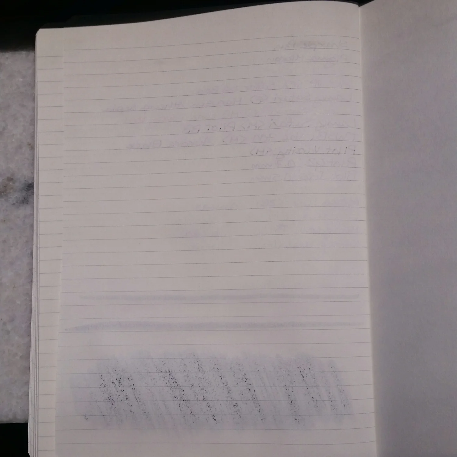 The back of the testing page. 