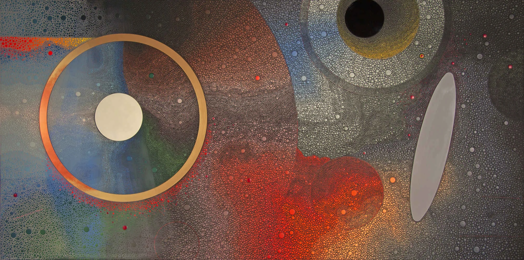 Searching for Edge of Universe 2018 48 x 96 inches, polymer media on canvas