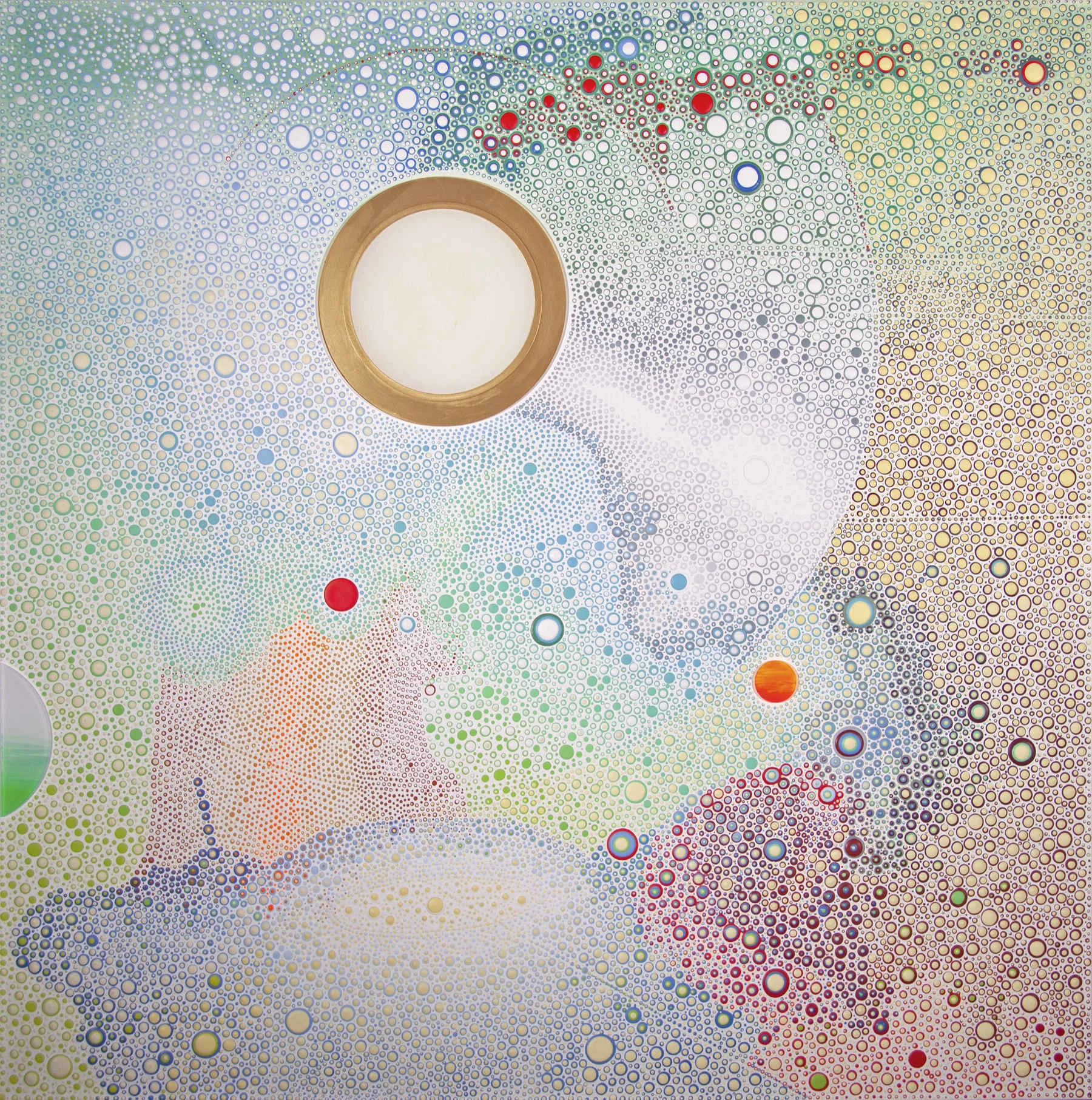Happiness is Simply a State of Mind 1 2018 36 x 36 inches polymer media on canvas