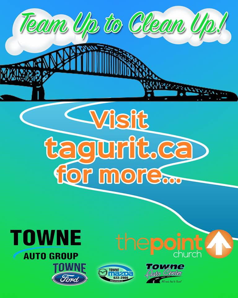 On Saturday, May 21st, 2016 Towne Auto Group's three locations (Towne Ford, Towne Mazda & Towne Auto Center) are teaming up with the Point Church to clean up this beautiful river of ours and any surrounding areas that want to participate! Here is how it will work: Supplies can be picked up at any 3 of their locations or at either location for the Point Church. You can register your team or yourself at tagurit.ca and choose which area you would like to clean up. They will have trucks out the day of the clean up to pick up your bags once they are full. They will have prizes and a barbecue at the Point Church in Newcastle at noon to celebrate everyone doing a great job pitching in to clean up the city! You can check out more at the events Facebook page! https://www.facebook.com/events/1028322913923640/