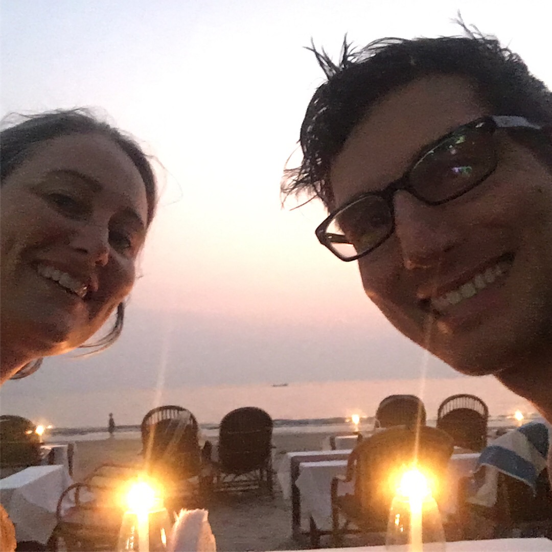 Romantic Valentines Day dinner on the beach