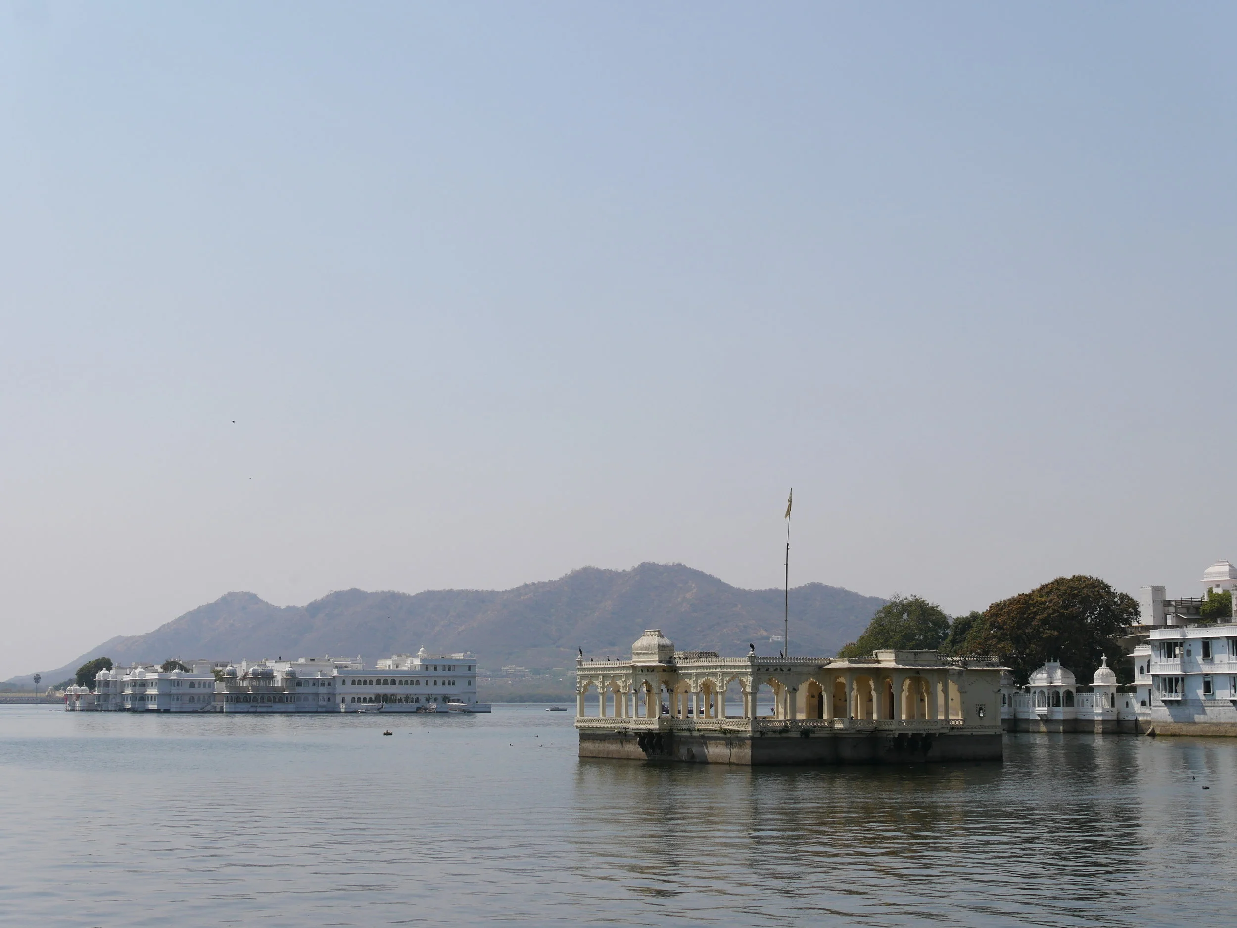 Lake Palace on the left