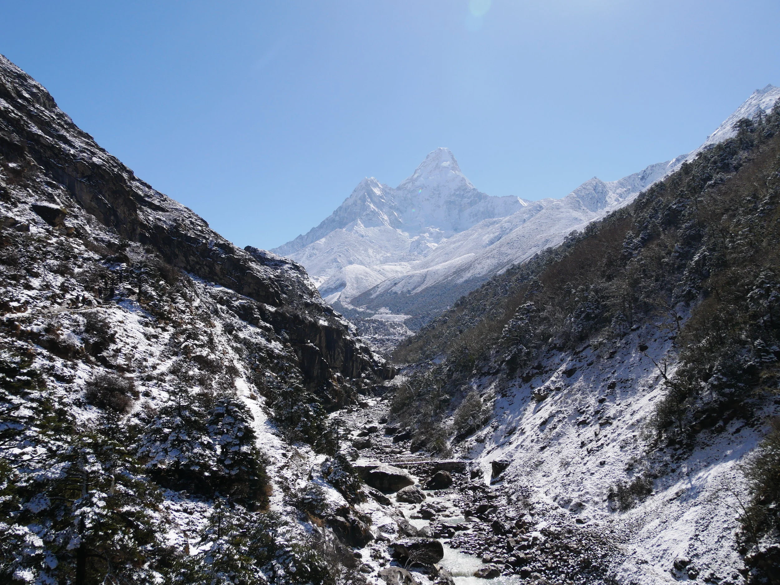 Another shot of our snowy walk from Tengboche to Pheriche